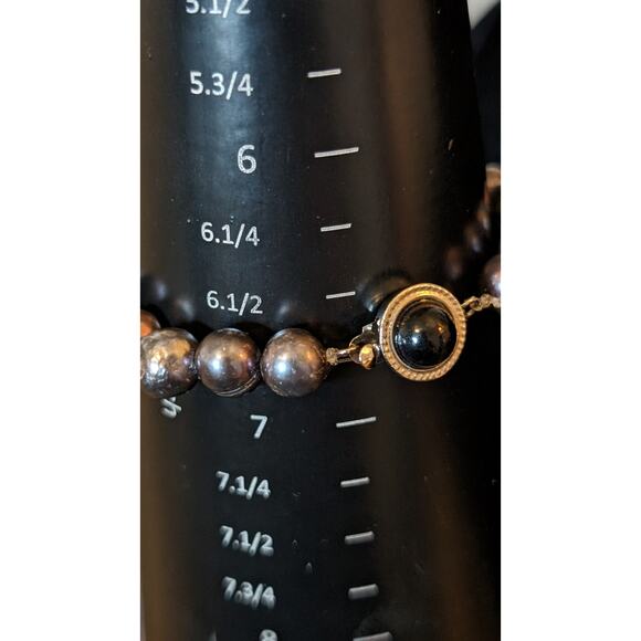 Natural Freshwater Pearl Bracelet W/ Slide In Fancy Clasp - Picture 7 of 9